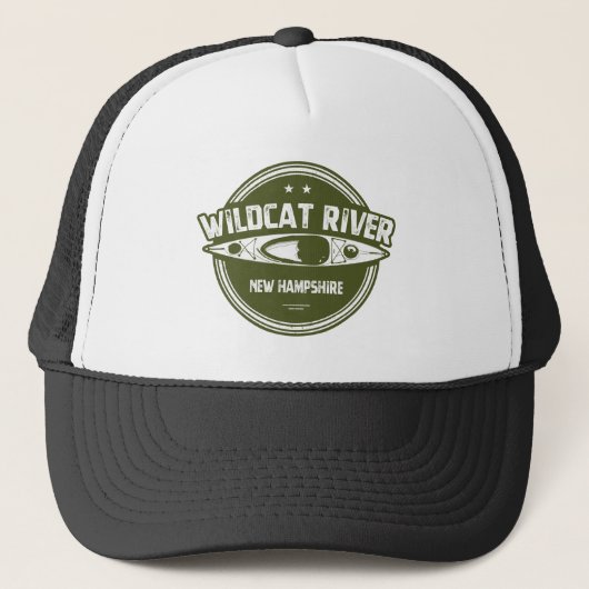 Wildcat River New Hampshire Kayak Truckerkappe (Vorderseite)