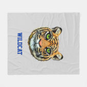 Wildcat und Kalligrafie auf Silbergrau Fleecedecke (Vorderseite (Horizontal))