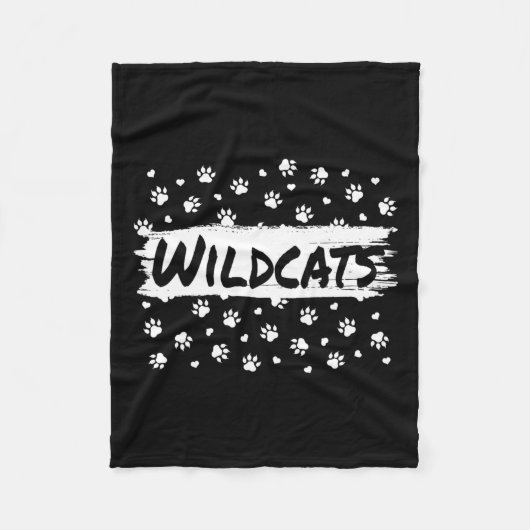Wildcats Mascot School Spirit Back to School Foota Fleecedecke (Vorderseite)