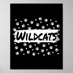 Wildcats Mascot School Spirit Back to School Foota Poster