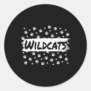Wildcats Mascot School Spirit Back to School Foota Runder Aufkleber