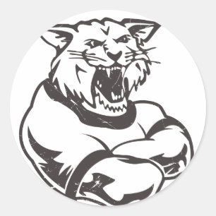 Wildcats Maskottchen Runder Aufkleber