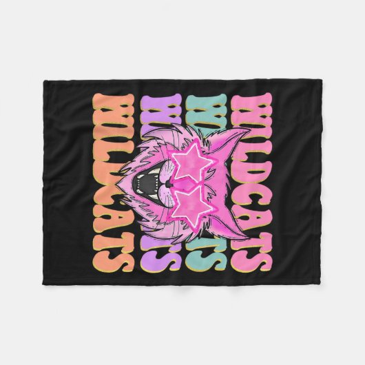 Wildcats School Mascot Fleecedecke (Vorderseite (Horizontal))