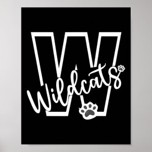Wildcats Schul Sport Fan Teamgeist Fußball Ba Poster