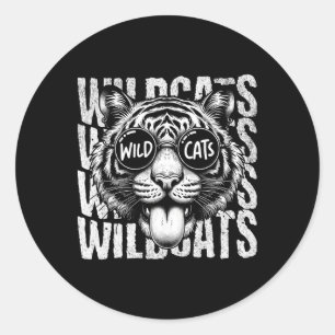 Wildcats-Schulsport Fan-Teamgeist Zurück zur Schul Runder Aufkleber