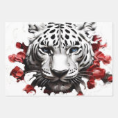 Wilddesign Weißes Tiger Geschenkpapier Set (Vorderseite 3)