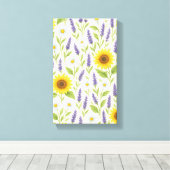 Wilddschungelblumenmuster, üppige grüne Blätter, B Leinwanddruck (Insitu (Holzboden))