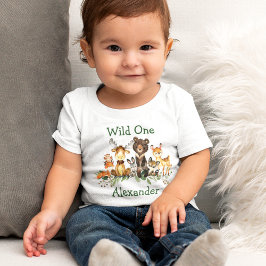 Wilde 1. Geburtstag Waldtiere Baby T-shirt
