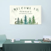 Wilde 1. Geburtstag Wasserfarben Waldtiere Banner (Messeveranstaltung)