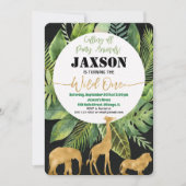 Wilde 1. Geburtstagseinladung Junge Safari einlade Einladung (Vorderseite)