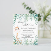 Wilde 1. Geburtstagsgiraffe Einladung (Stehend Vorderseite)