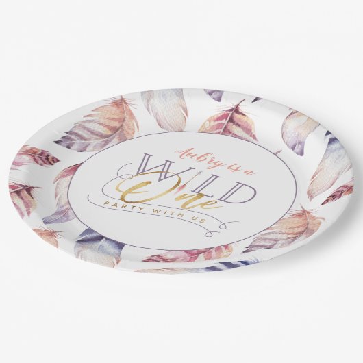 wilde 1. Geburtstagsparty Pappteller (Schrägansicht)