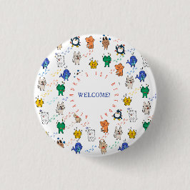 Wilde 1 Niedliche Tiere 1. Geburtstag Kinder Button