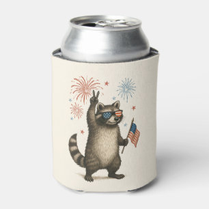 Wilde, aber freie Feuerwerke Wilde Raccoon 4. Juli Dosenkühler