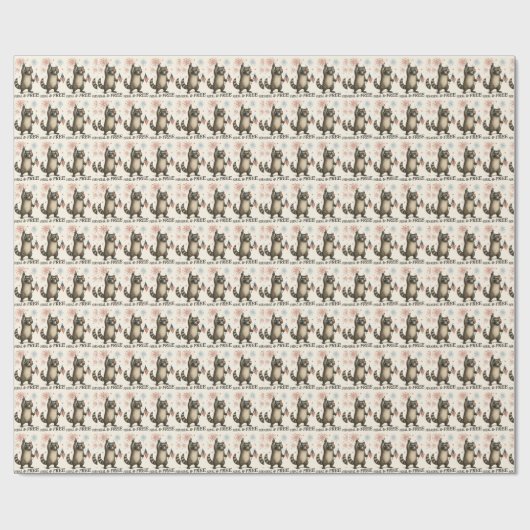 Wilde, aber freie Feuerwerke Wilde Raccoon 4. Juli Geschenkpapier (Flach)