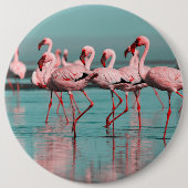 Wilde afrikanische Flamingos Button (Vorderseite)
