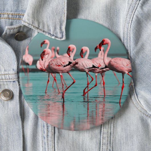 Wilde afrikanische Flamingos Button (Beispiel)