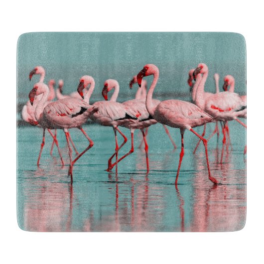 Wilde afrikanische Flamingos Schneidebrett (Vorderseite)