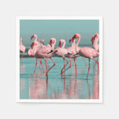 Wilde afrikanische Flamingos Serviette (Vorderseite)