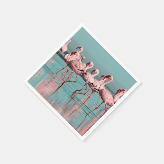 Wilde afrikanische Flamingos Serviette (Ecke)