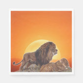 Wilde afrikanische Katzen Löwen und Löwen Serviette (Vorderseite)