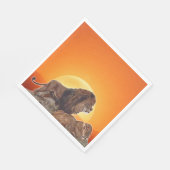 Wilde afrikanische Katzen Löwen und Löwen Serviette (Ecke)