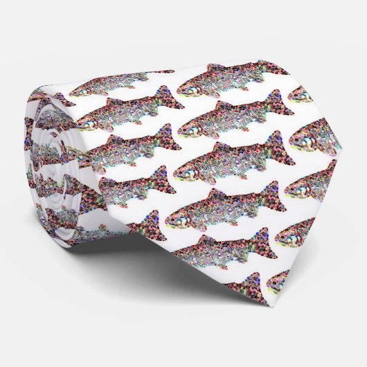 Wilde alaskische phycodelic Lachsfisch-Krawatte Krawatte (Gerollt)