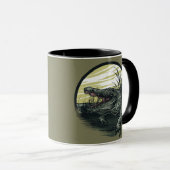 Wilde Alligator-Sumpf-Illustrationskunst Tasse (VorderseiteRechts)
