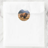 Wilde amerikanische Bisons Runder Aufkleber (Tasche)