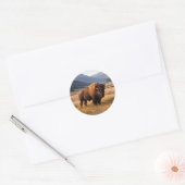 Wilde amerikanische Bisons Runder Aufkleber (Umschlag)