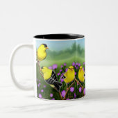 Wilde amerikanische Goldfinches-Tasse Zweifarbige Tasse (Links)