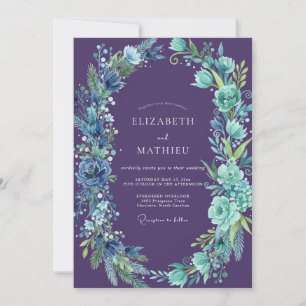 Wilde Amethyst-Cyanthe Hochzeit Einladung