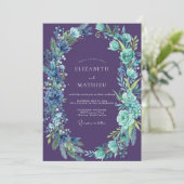 Wilde Amethyst-Cyanthe Hochzeit Einladung (Stehend Vorderseite)