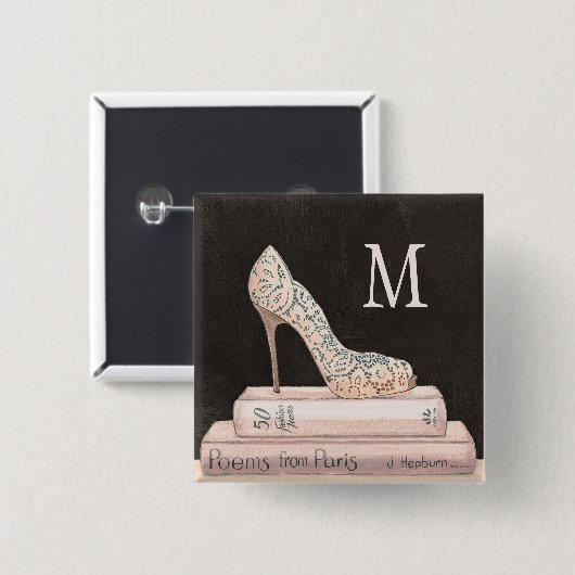 Wilde Apple | elegante Absatz-Mode des Monogramm-| Button (Vorne & Hinten)