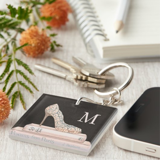 Wilde Apple | elegante Absatz-Mode des Monogramm-| Schlüsselanhänger (Vorderseite rechts)