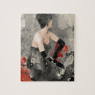 Wilde Apple Vintage Watercolor-Frau Puzzle