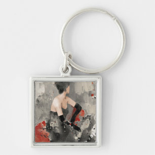 Wilde Apple   Vintage Watercolor-Frau Schlüsselanhänger