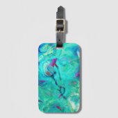 Wilde Aqua Wasser Abstrakte Kunst Gepäckanhänger (Vorderseite Vertikal)
