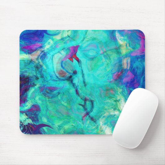 Wilde Aqua Wasser Abstrakte Kunst Mousepad (Mit Mouse)