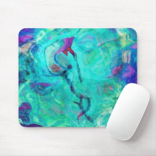 Wilde Aqua Wasser Abstrakte Kunst Mousepad (Mit Mouse)