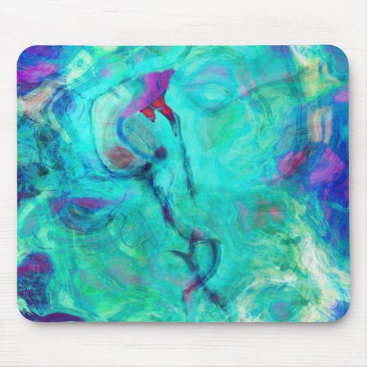 Wilde Aqua Wasser Abstrakte Kunst Mousepad (Vorne)