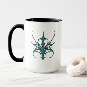 Wilde Aquamarin-Tribal-Linienkunst-Illustration Tasse