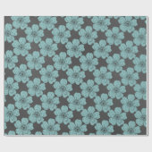 Wilde Aquamarine Rose Chalkboard Geschenkpapier (Flach)