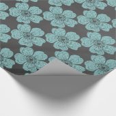 Wilde Aquamarine Rose Chalkboard Geschenkpapier (Ecke)