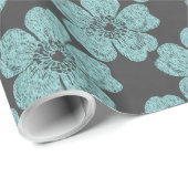 Wilde Aquamarine Rose Chalkboard Geschenkpapier (Rolleneckpunkt)