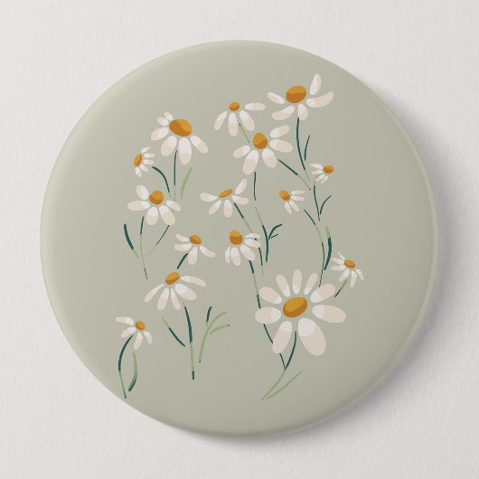 Wilde Ästhetik Chamomile Delikate Blume Button (Vorderseite)
