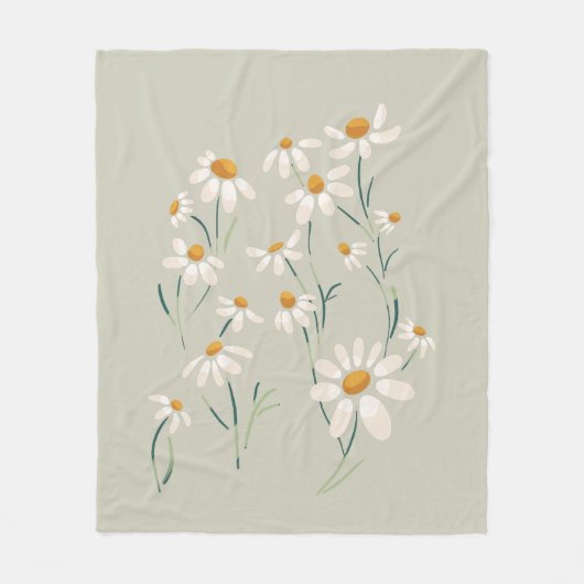 Wilde Ästhetik Chamomile Delikate Blume Fleecedecke (Vorderseite)