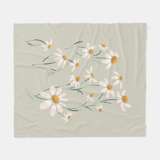 Wilde Ästhetik Chamomile Delikate Blume Fleecedecke (Vorderseite (Horizontal))