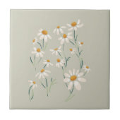 Wilde Ästhetik Chamomile Delikate Blume Fliese (Vorderseite)