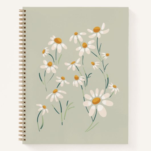 Wilde Ästhetik Chamomile Delikate Blume Notizblock (Vorderseite)